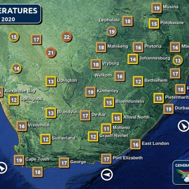 SA Weather Forecast, Alerts, Warnings, Advisories & UVB Index all provinces Mon 20 January 2020