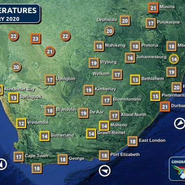 SA Weather Forecast, Alerts, Warnings, Advisories & UVB Index all provinces Sat 11 January 2020
