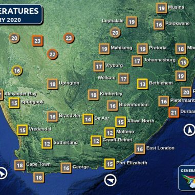 SA Weather Forecast, Alerts, Warnings, Advisories & UVB Index all provinces Thu 23 January 2020