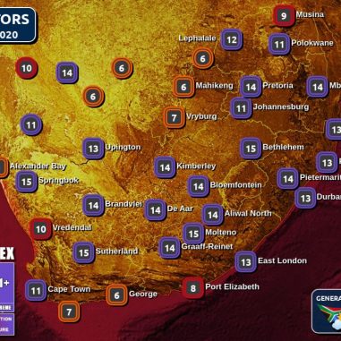 SA Weather Forecast, Alerts, Warnings, Advisories & UVB Index all provinces Fri 17 January 2020