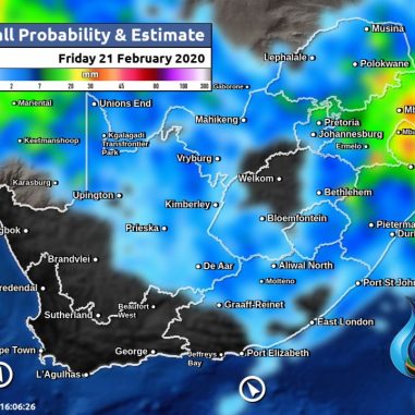South Africa & Namibia Weather Forecast Maps Friday 21 February 2020