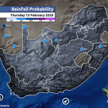 South Africa & Namibia Weather Forecast Maps Thursday 13 February 2020