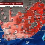 South Africa & Namibia Weather Forecast Maps Tuesday 25 February 2020