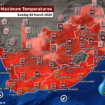 South Africa & Namibia Weather Forecast Maps Sunday 29 March 2020