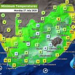 South Africa & Namibia Weather Forecast Maps Monday 27 July 2020