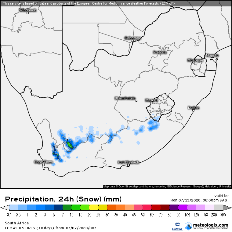 snow and winter storm report for south africa
