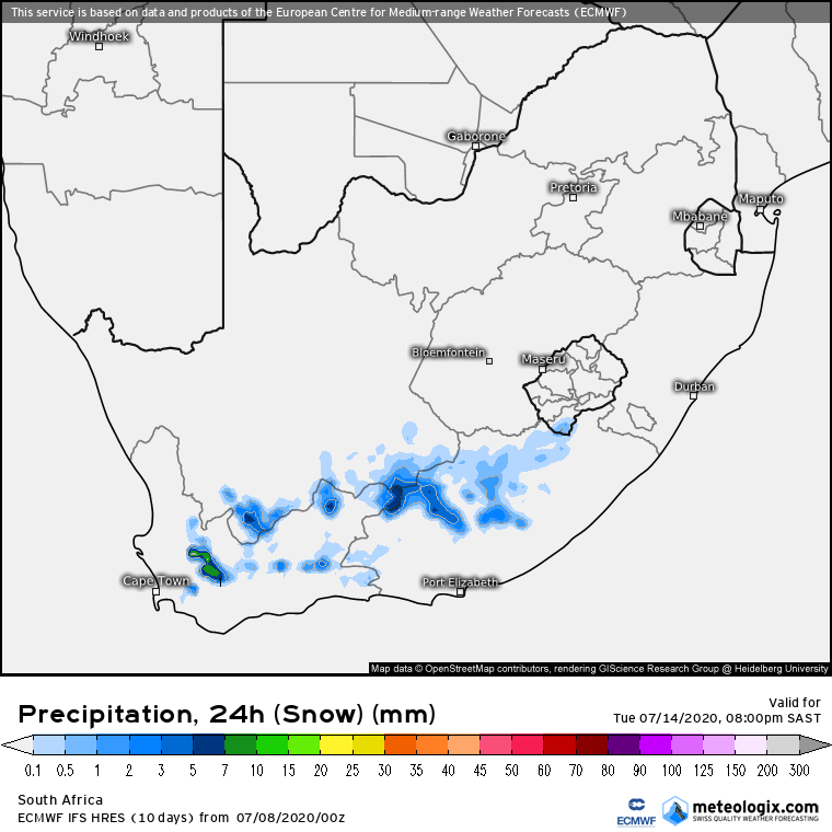 3 Cold Fronts to hit South Africa - Lesotho to see heaviest snowfall of all 5