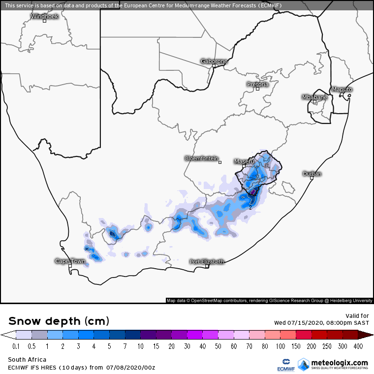 3 Cold Fronts to hit South Africa - Lesotho to see heaviest snowfall of all 2