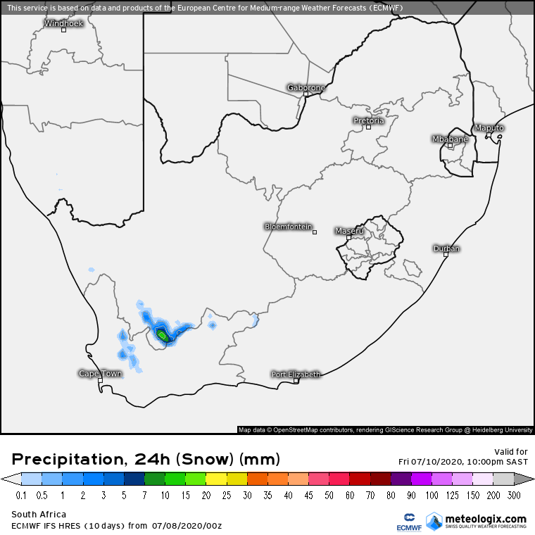 3 Cold Fronts to hit South Africa - Lesotho to see heaviest snowfall of all 3