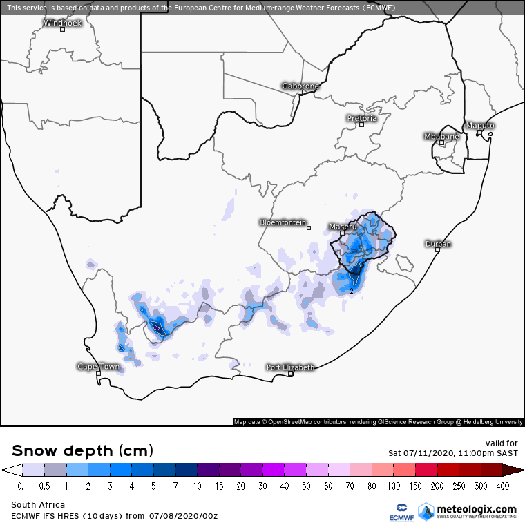 3 Cold Fronts to hit South Africa - Lesotho to see heaviest snowfall of all 1