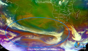 satellite photo showing extensive cold front bringing snow to south africa