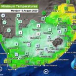 South Africa & Namibia Weather Forecast Maps Monday 10 August 2020
