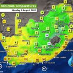 South Africa & Namibia Weather Forecast Maps Monday 3 August 2020