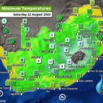 South Africa & Namibia Weather Forecast Maps Saturday 22 August 2020