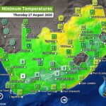 South Africa & Namibia Weather Forecast Maps Thursday 27 August 2020