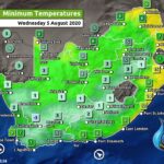 South Africa & Namibia Weather Forecast Maps Wednesday 5 August 2020