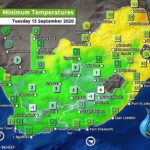 South Africa & Namibia Weather Forecast Maps Tuesday 15 September 2020