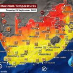 South Africa & Namibia Weather Forecast Maps Tuesday 29 September 2020
