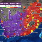 South Africa & Namibia Weather Forecast Maps Sunday 1 November 2020