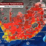South Africa & Namibia Weather Forecast Maps Monday 23 November 2020