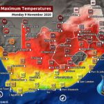 South Africa & Namibia Weather Forecast Maps Monday 9 November 2020
