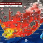 South Africa & Namibia Weather Forecast Maps Saturday 7 November 2020