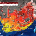 South Africa & Namibia Weather Forecast Maps Tuesday 24 November 2020
