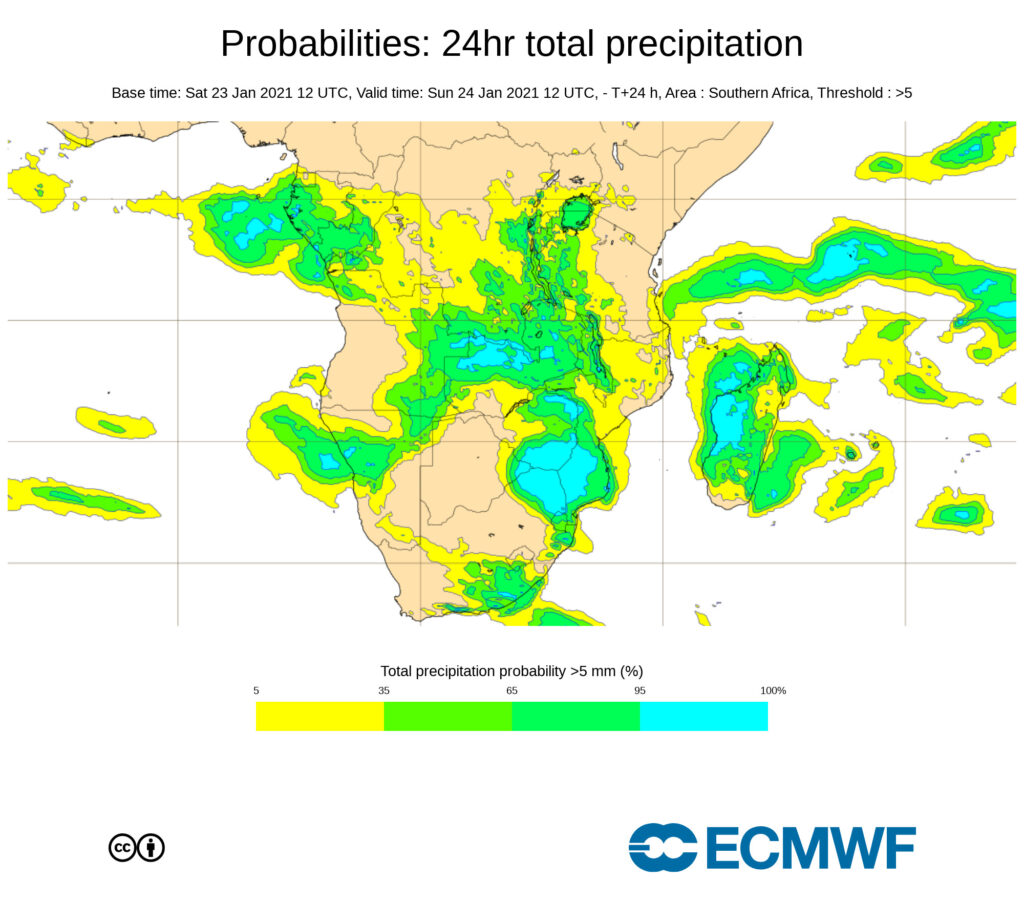 Heavy rainfall from Eloise expected for Mpumalanga, Eswatini and Northern Kwazulu-Natal as the ITCZ and approaching Cold Front collide 