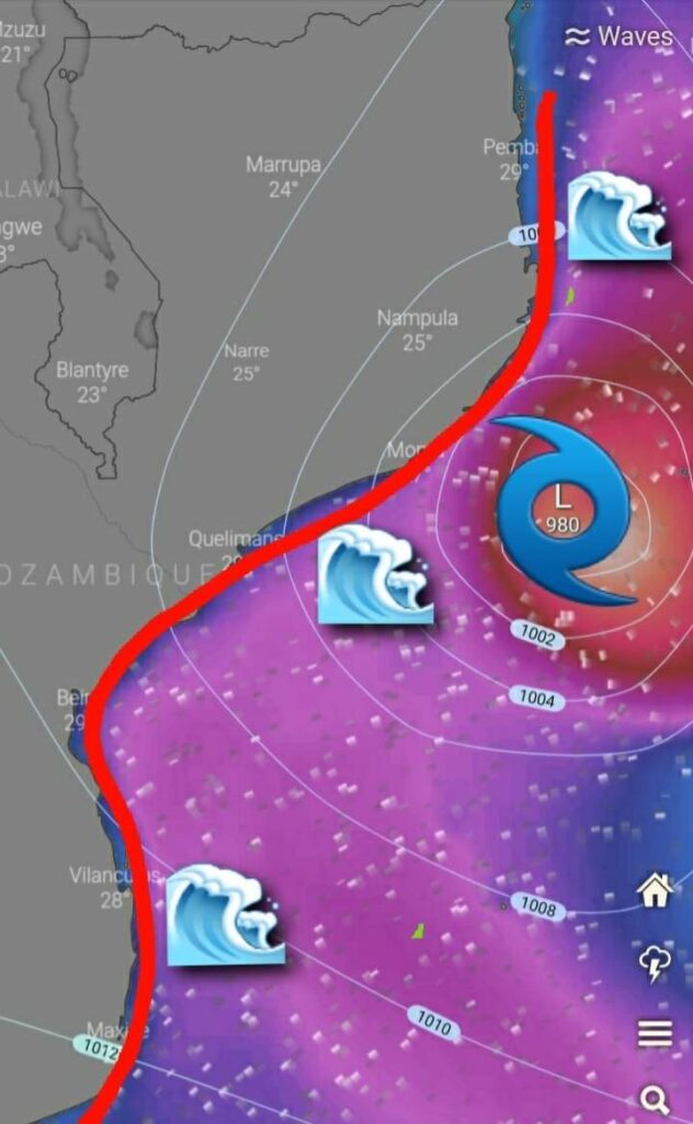 Tropical storm cyclone Eloise approaches Mozambique where storm surges are expected 