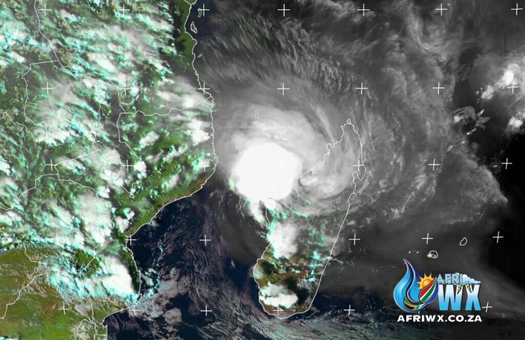 Tropical storm cyclone Eloise satellite photo
