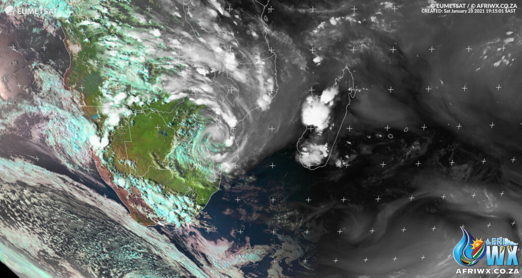 Latest satellite photo of Overland tropical depression Eloise 