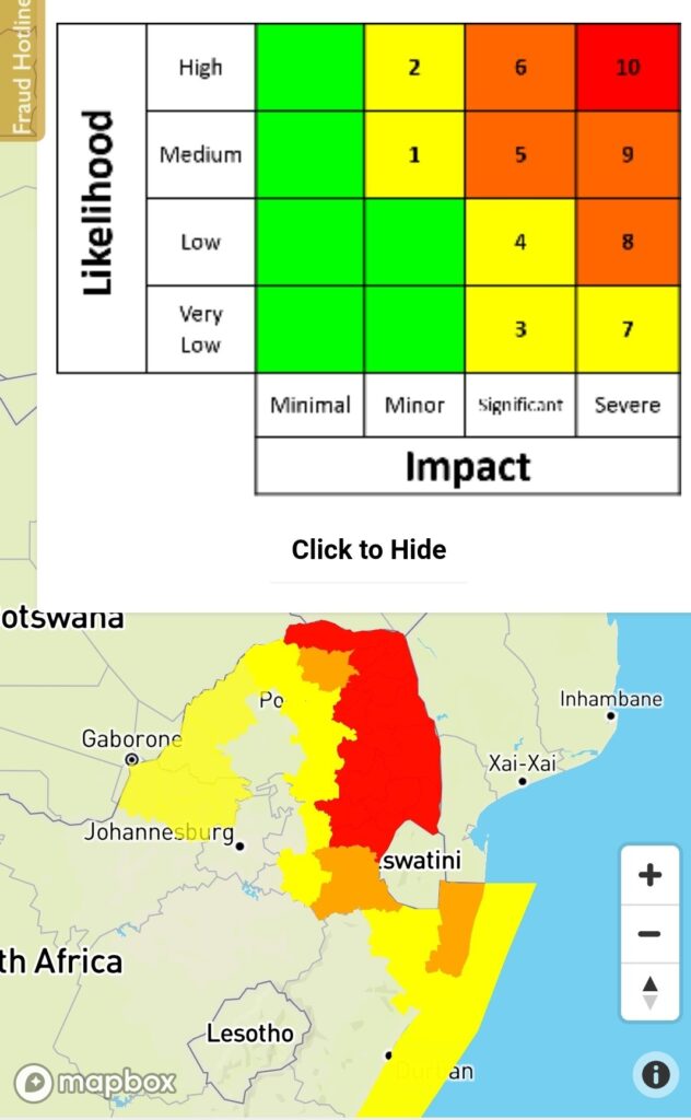 red level 10 warning issued by the south african weather service for flooding