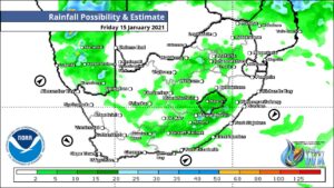 South Africa Namibia & Botswana Weather Forecast Maps Friday 15 January 2021