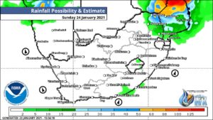 Southern Africa Weather Forecast Maps Sunday 24 January 2021