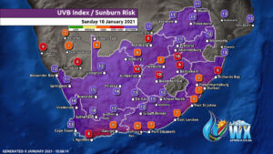 South Africa Namibia & Botswana Weather Forecast Maps Sunday 10 January 2021