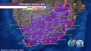 South Africa Namibia & Botswana Weather Forecast Maps Sunday 17 January 2021