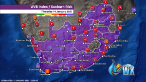 South Africa Namibia & Botswana Weather Forecast Maps Thursday 14 January 2021