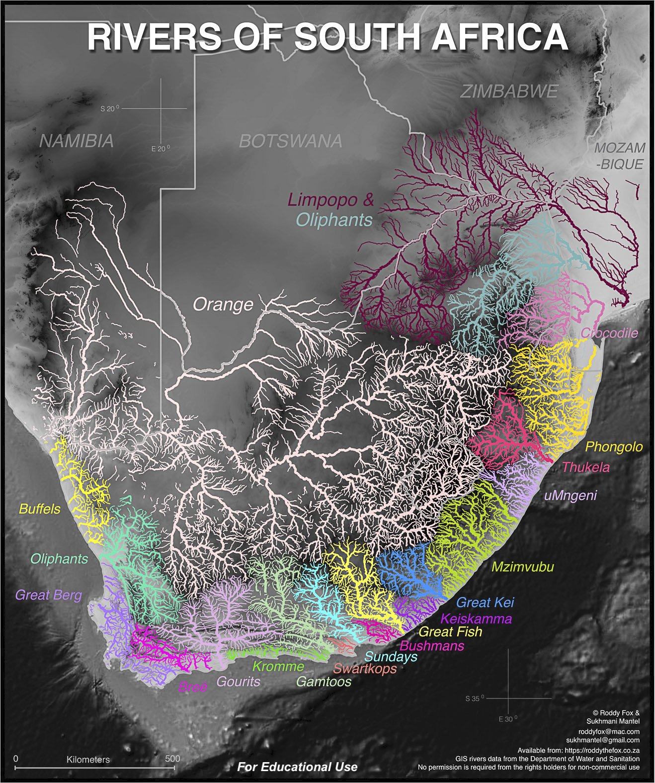 Rivers Of South Africa Catchments Maps Roddy Fox 