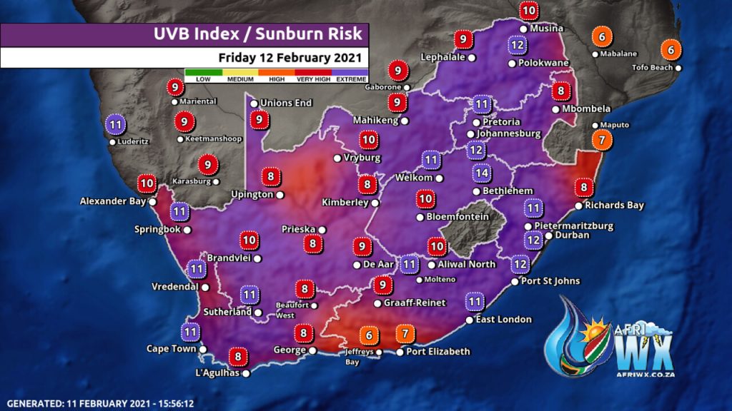 Southern Africa Weather Forecast Maps Friday 12 February 2021 AfriWX