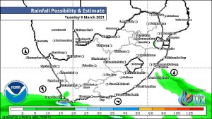 Southern Africa Weather Forecast Maps Tuesday 9 March 2021