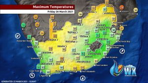 Southern Africa Weather Forecast Maps Friday 26 March 2021