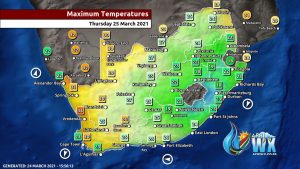 Southern Africa Weather Forecast Maps Thursday 25 March 2021