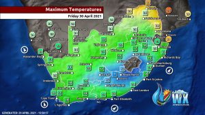 Southern Africa Weather Forecast Maps Friday 30 April 2021