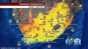 Southern Africa Weather Forecast Maps Sunday 11 April 2021