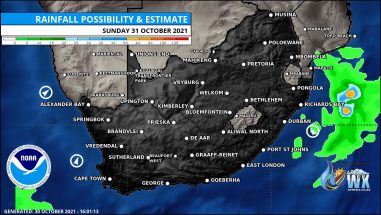 Southern Africa Weather Forecast Maps Sunday 31 October 2021