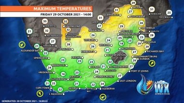 Southern Africa Weather Forecast Maps Friday 29 October 2021