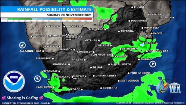 Southern Africa Weather Forecast Maps Sunday 28 November 2021