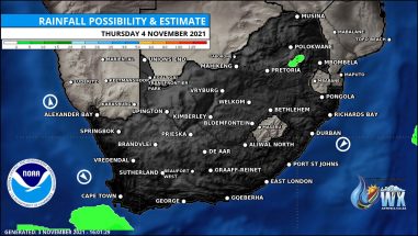 Southern Africa Weather Forecast Maps Thursday 4 November 2021