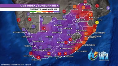 Southern Africa Weather Forecast Maps Tuesday 9 November 2021
