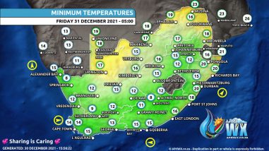 Southern Africa Weather Forecast Maps Friday 31 December 2021